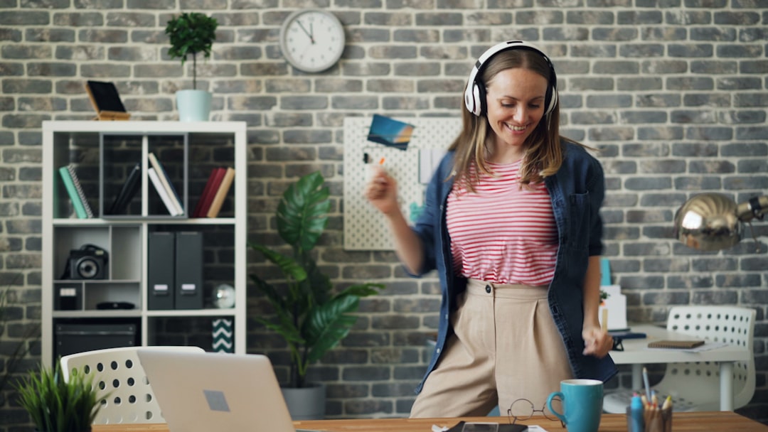 Photo Laptop and headphones